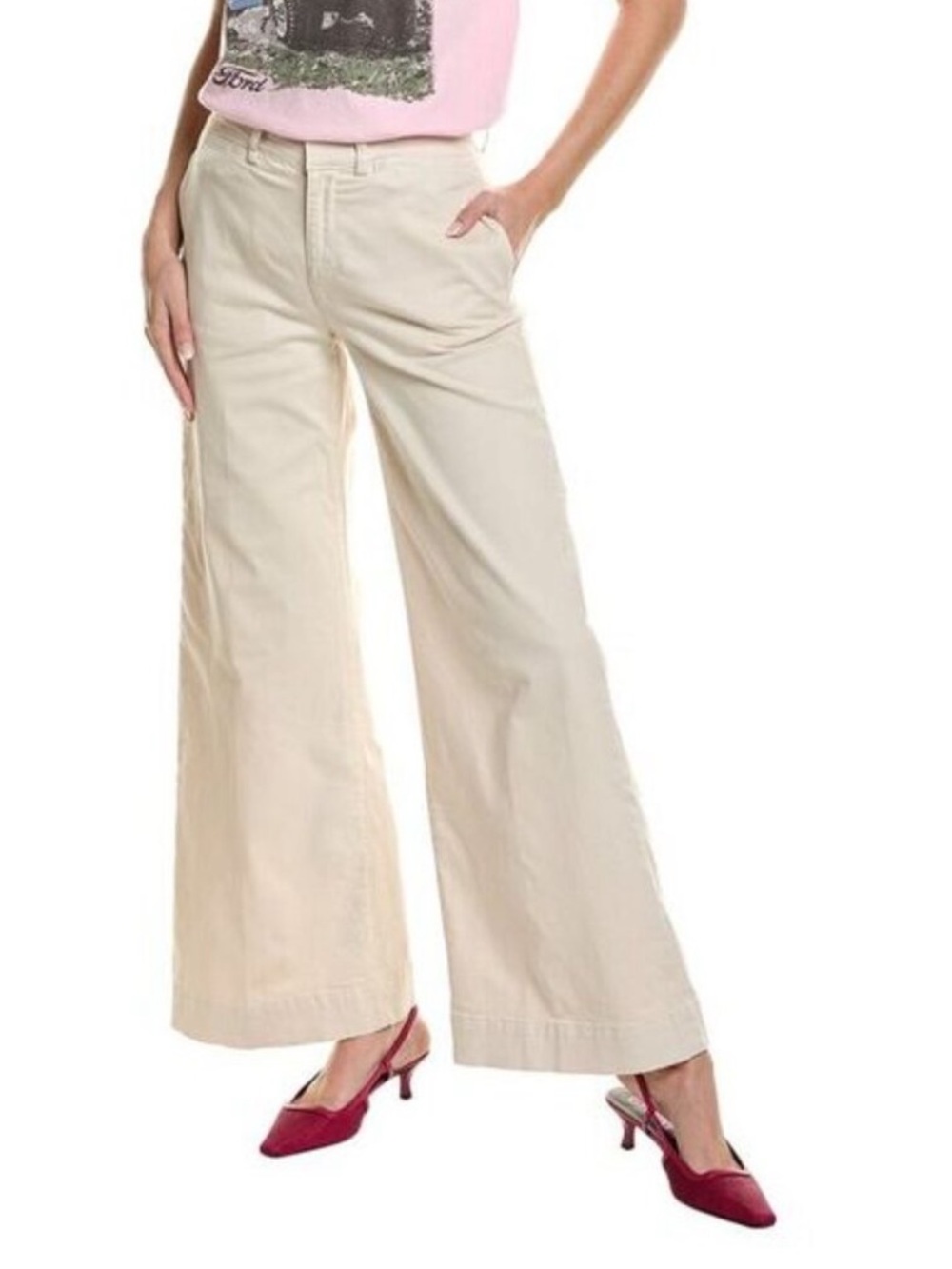 Frame Cream Khakis Wide Leg 26